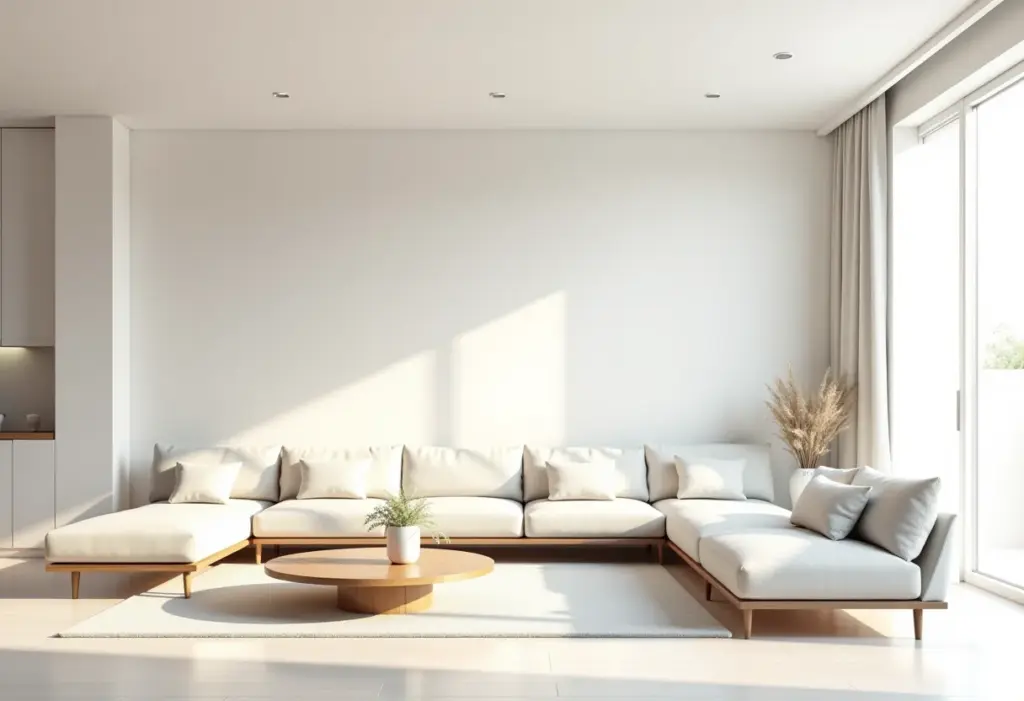 Móveis modernos: o segredo para uma casa de revista Sala de estar moderna com design funcional e iluminação natural