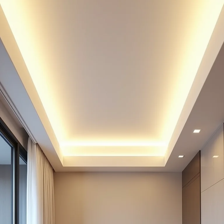 Sanca de gesso com fita de LED embutida
