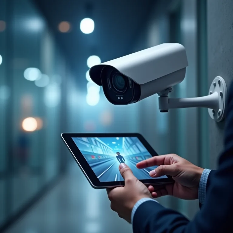 Sensor de presença com câmera: vigilância 24 horas.