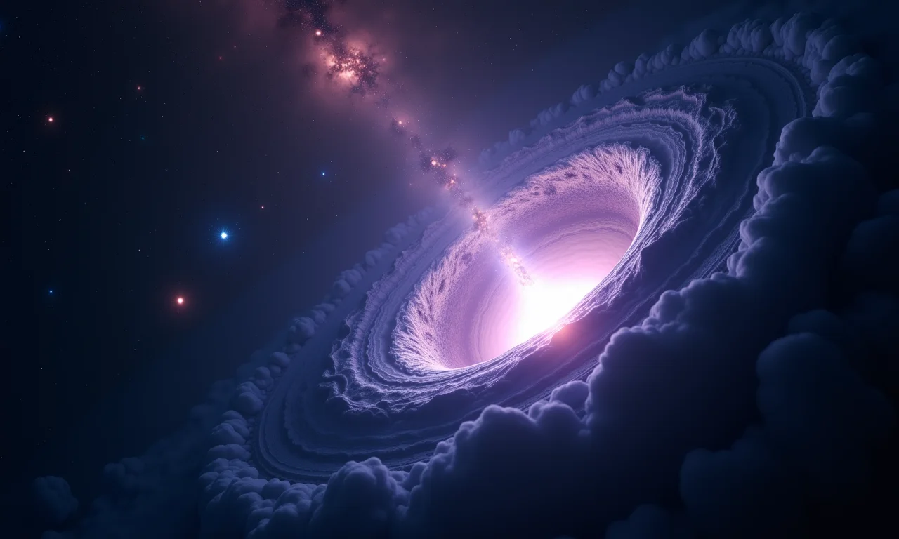 Simulação artística do universo colapsando, representando a instabilidade do Bóson de Higgs.