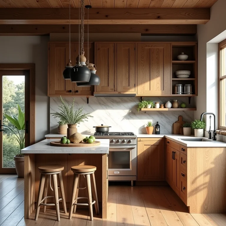 Sustentabilidade e estilo na cozinha rústica com madeira de demolição