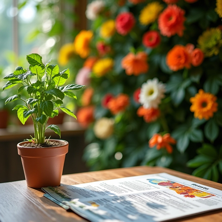 Tabela informativa sobre flores para jardim vertical ensolarado.