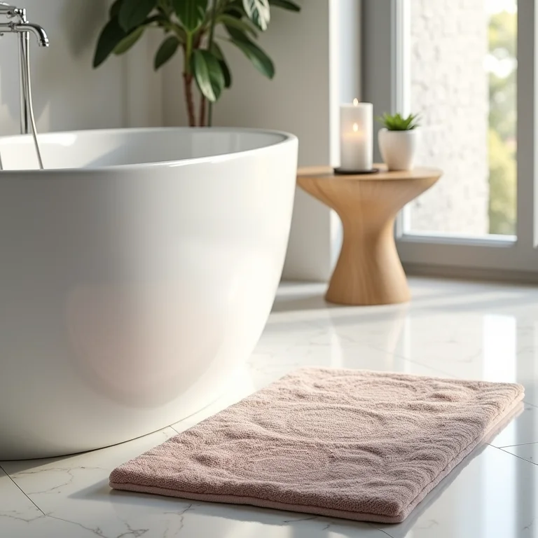 Tapete de chenille elegante para banheiro