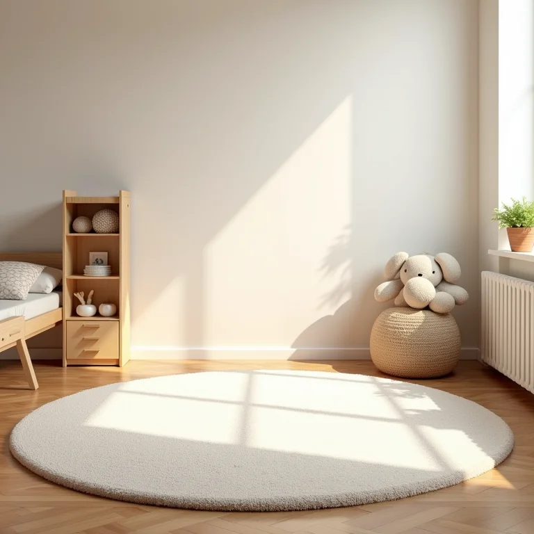 Tapete escorregadio em quarto montessoriano