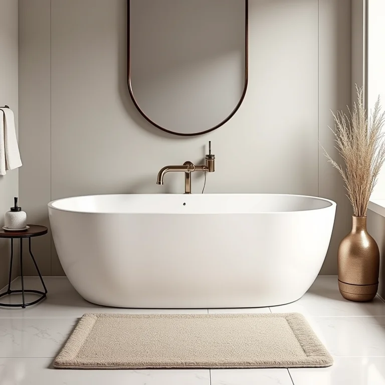 Tapetes de banheiro que combinam com a decoração do banheiro.