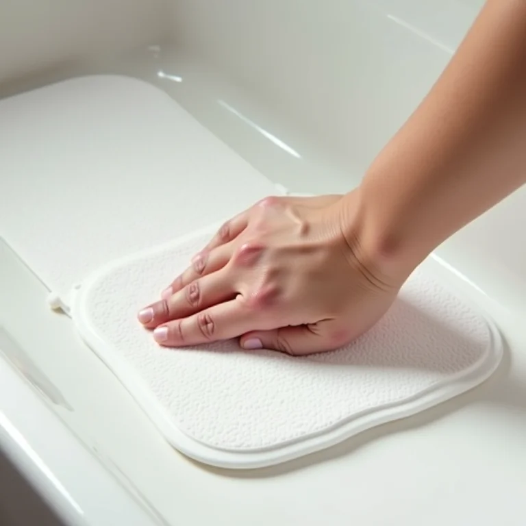 Teste de aderência de um tapete antiderrapante.