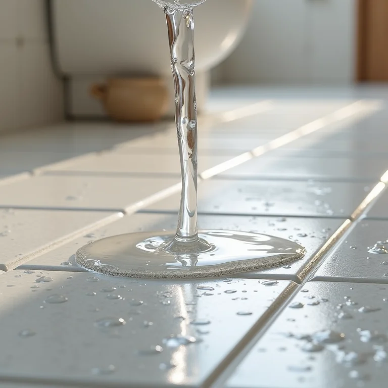 Teste de revestimento antiderrapante em azulejos de banheiro