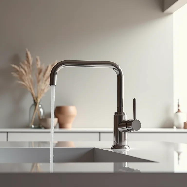 Torneira de parede com design moderno na cozinha