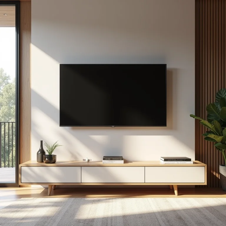 TV montada na altura ideal para visualização confortável