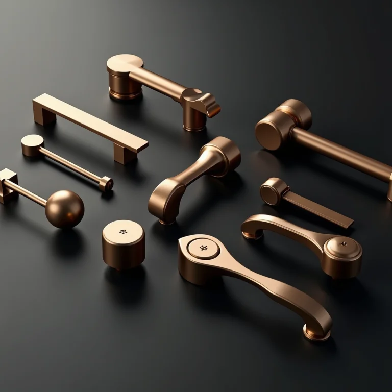 Variedade de puxadores de porta em diferentes estilos