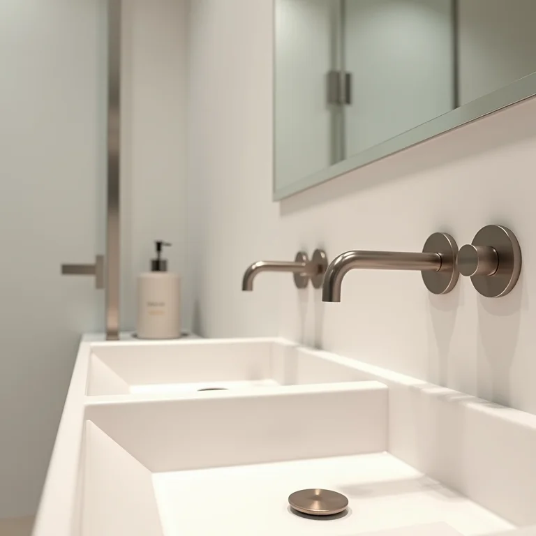 Banheiro impecável e moderno em clínica de estética.