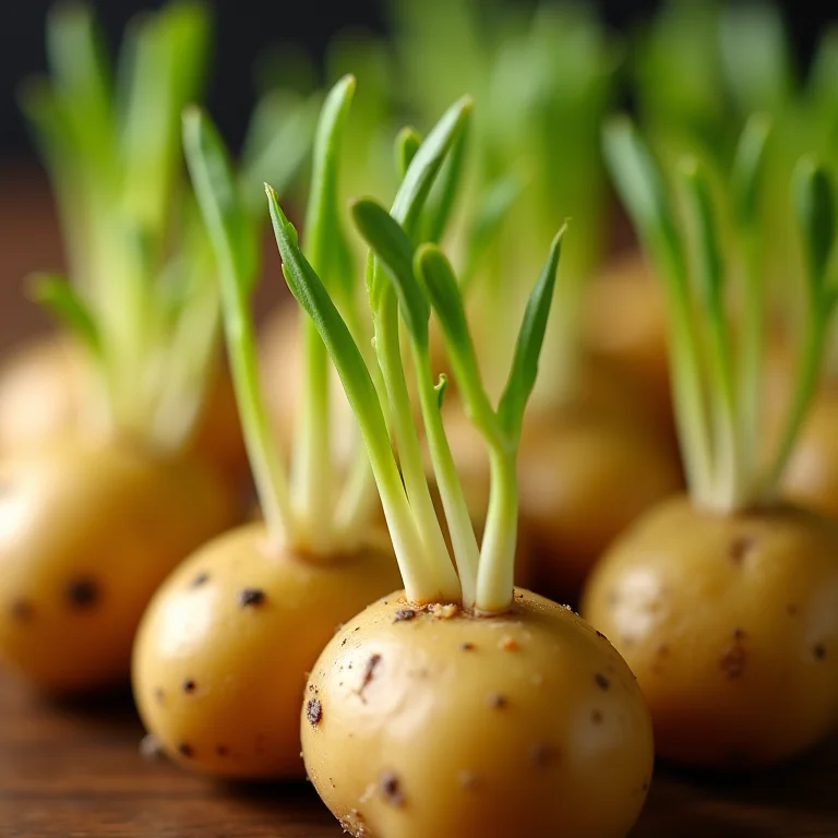 Batatas com brotos
