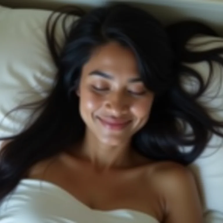 Brasileira asiática dormindo serenamente