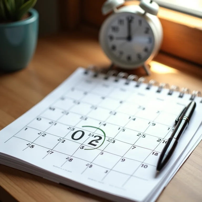 Calendário com data marcada.