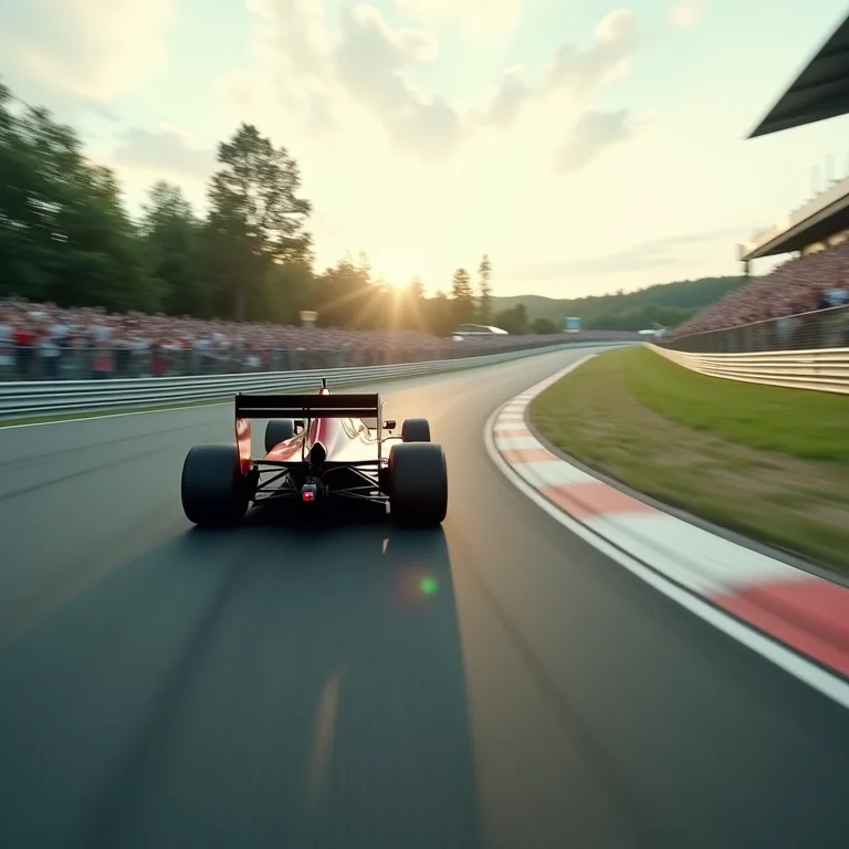 Carro de corrida em alta velocidade durante competição.