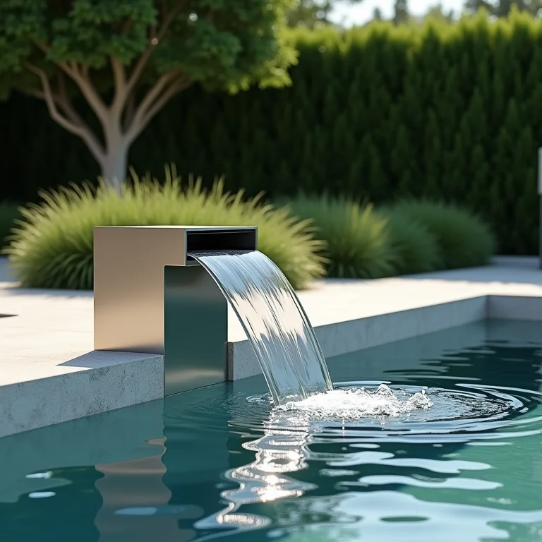 Cascata de chão em aço inox para piscina