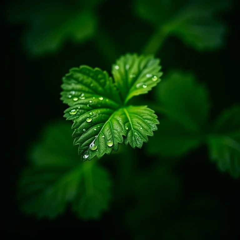 Close-up de folhas de azedinha fresca.