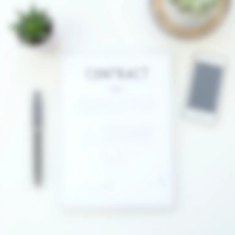 Contrato de prestação de serviços e caneta