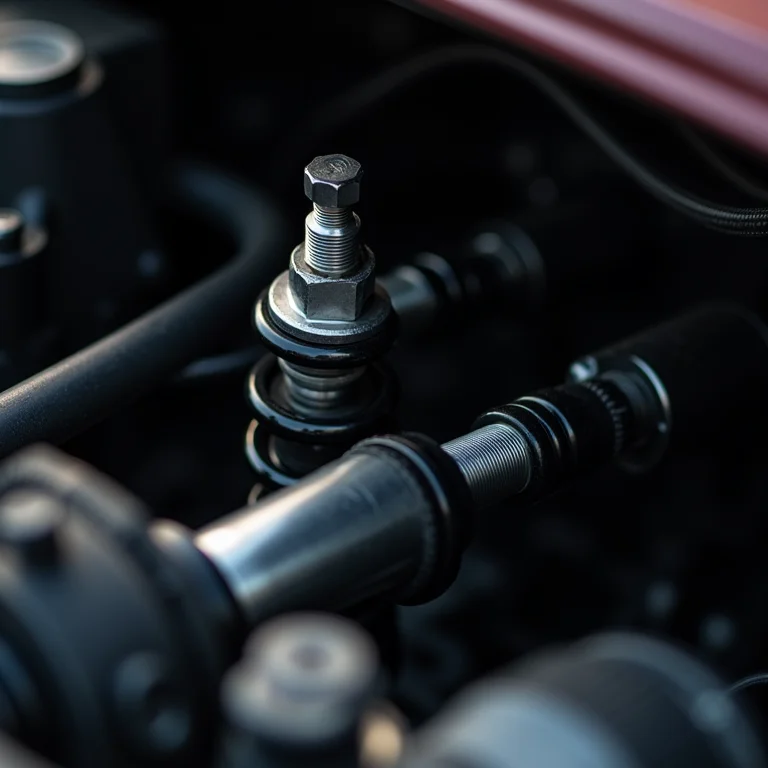 Detalhe da suspensão a rosca de um carro.