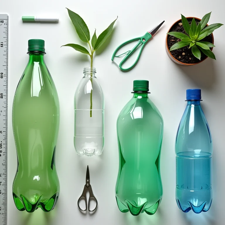 Diferentes tipos de garrafas PET para horta.