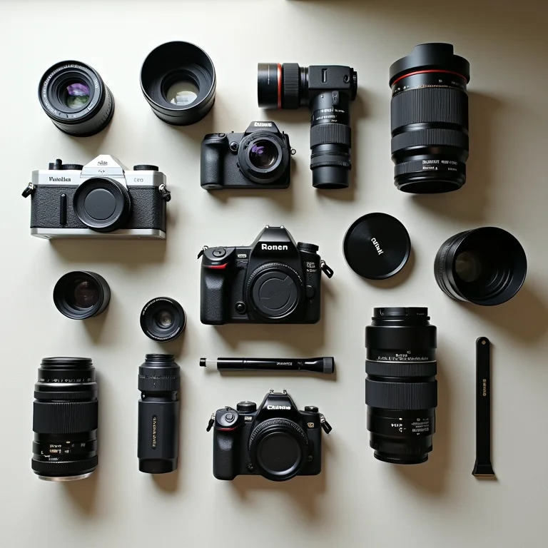 Equipamentos de fotografia e edição para landing page