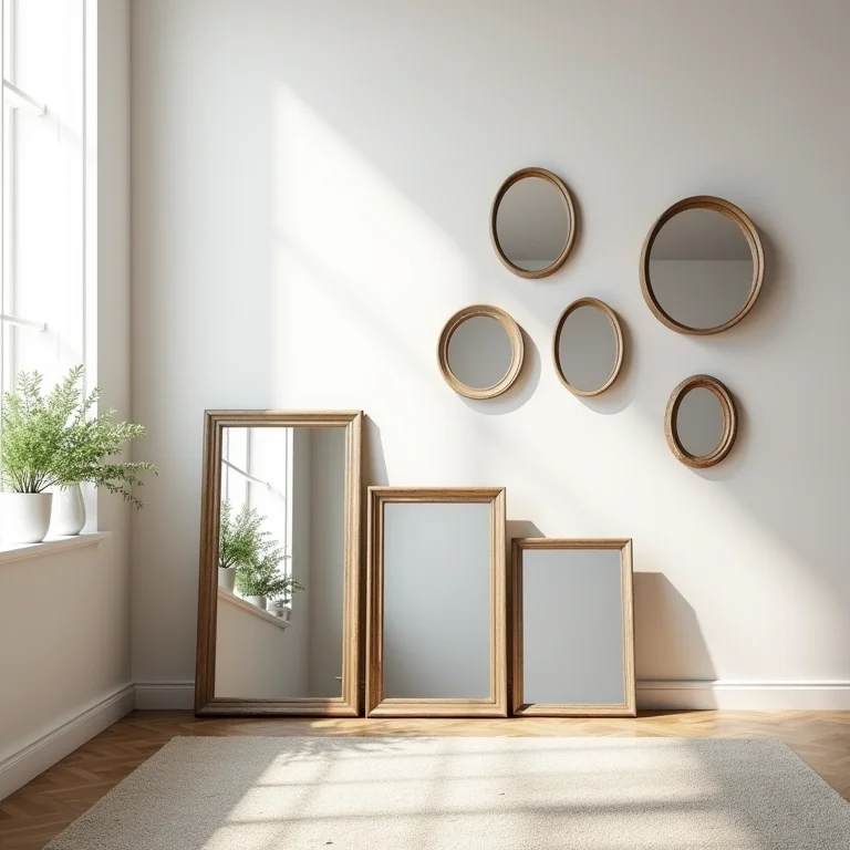 Espelhos que ampliam e iluminam a sala de jantar.