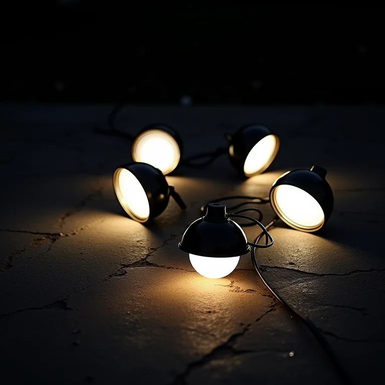 Excesso de luminárias de jardim criando forte iluminação