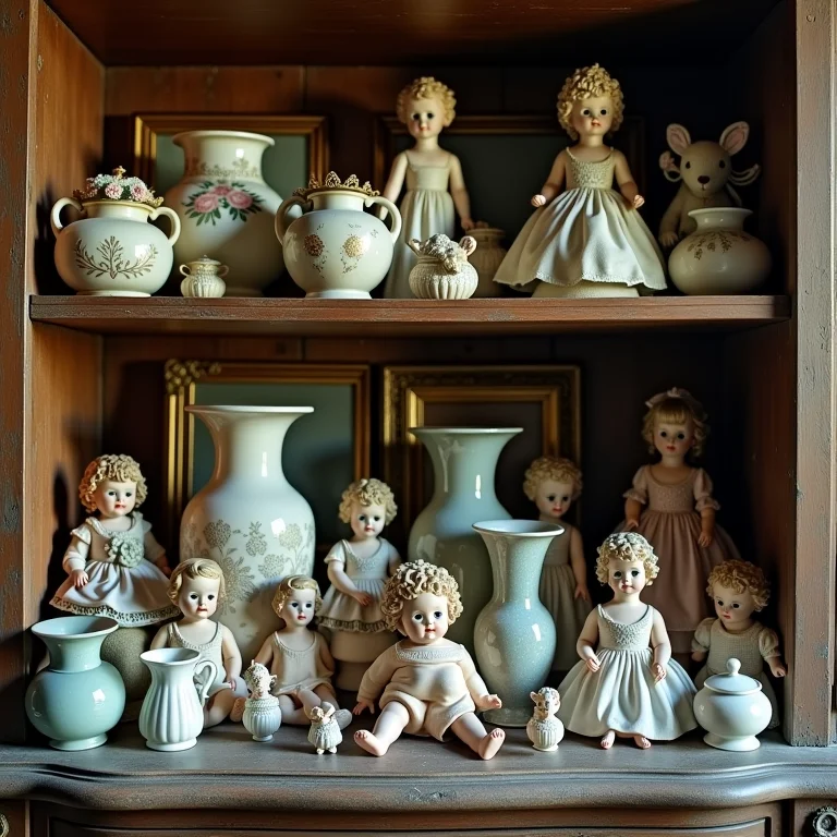 Excesso de peças antigas em decoração.