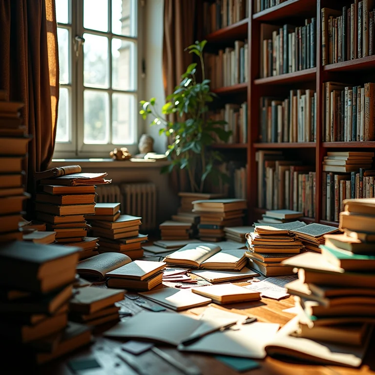 Falta de organização em sala de leitura.