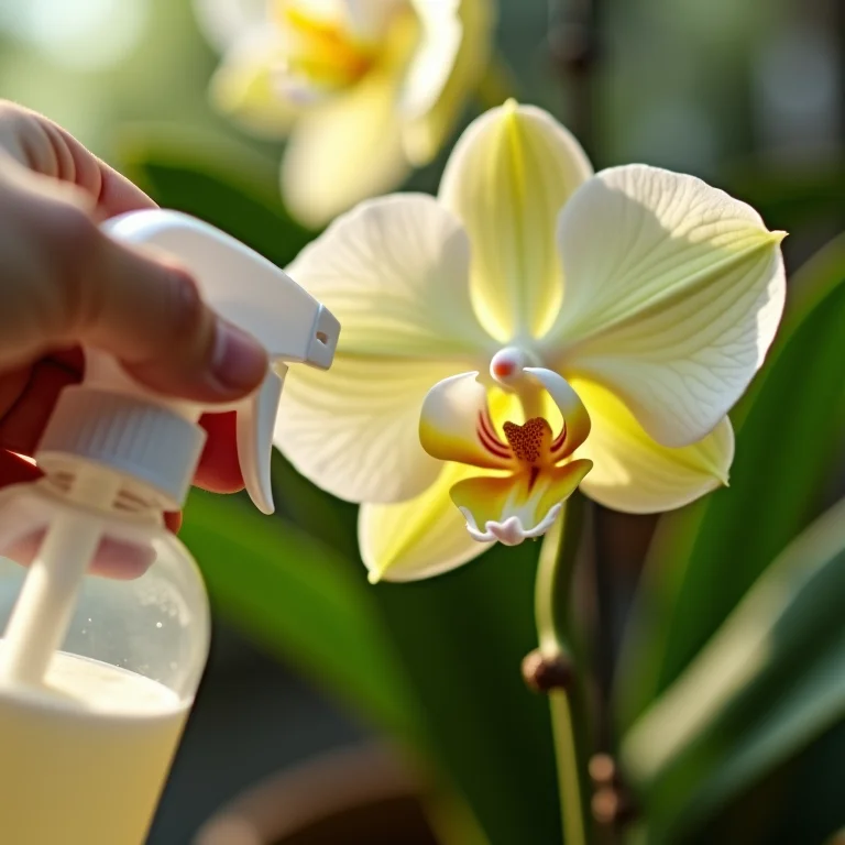 Fertilizando raízes de orquídea