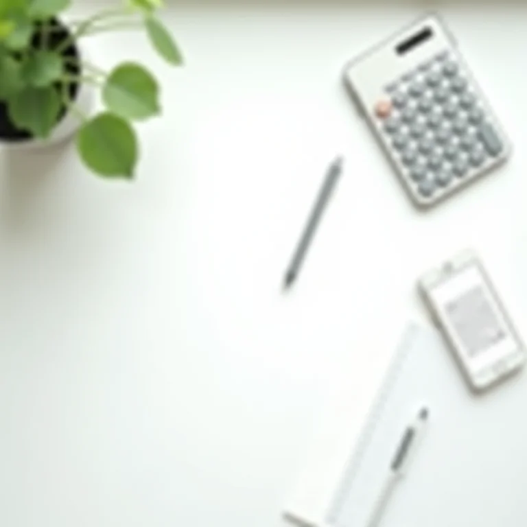 Flat lay de objetos de escritório e finanças