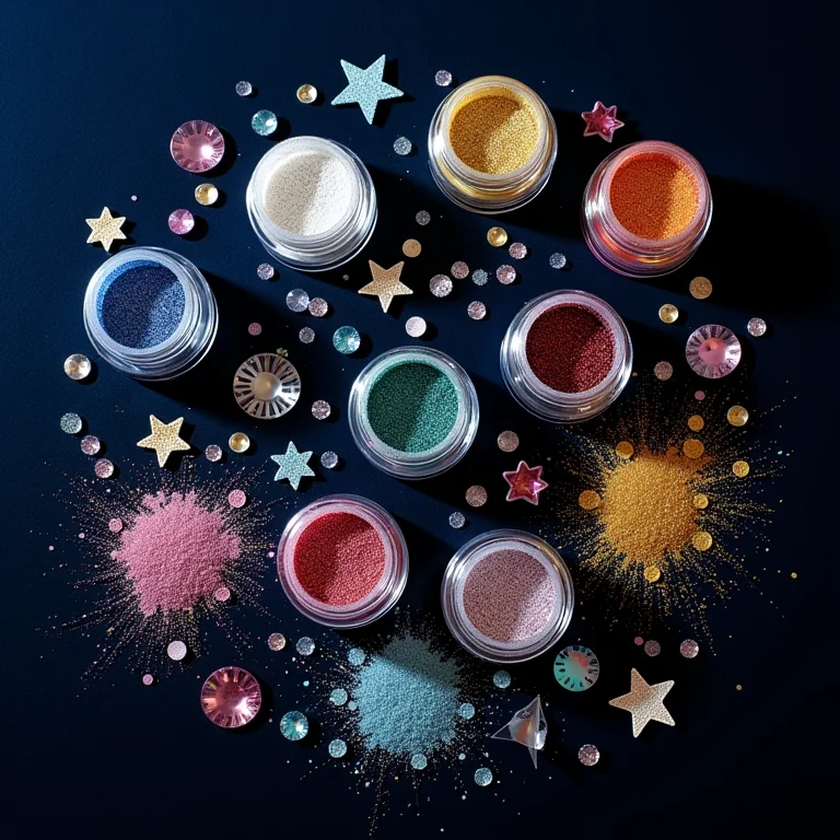 Glitter, lantejoulas e adesivos para maquiagem artística