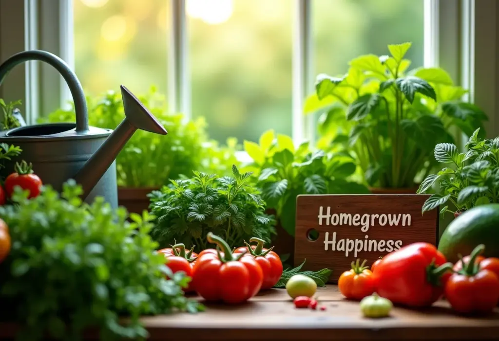 Horta Turbinada: O Guia Definitivo do Adubo Foliar Perfeito Horta caseira exuberante com adubo foliar