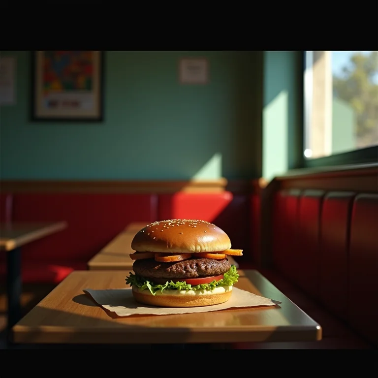 Iluminação inadequada em hamburgueria