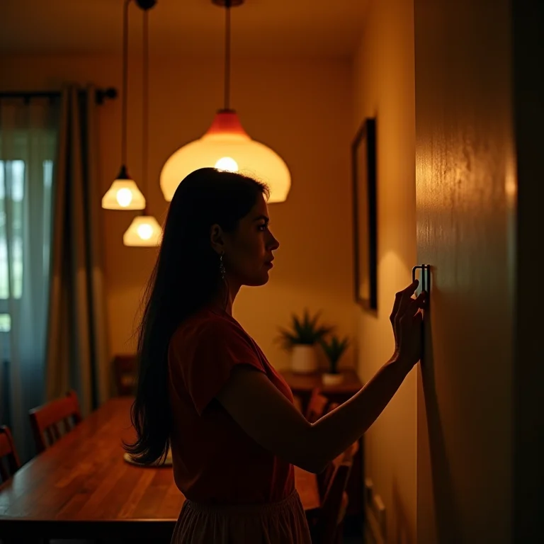 Iluminação que transforma a sala de jantar.