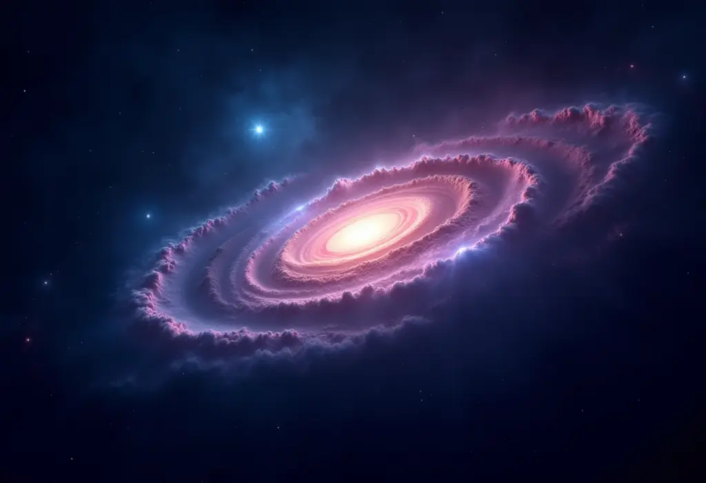 Imagem da vastidão do universo com galáxias e nebulosas