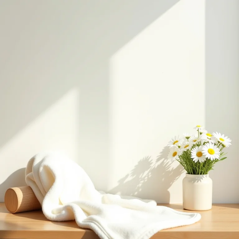 Imagem de um cobertor branco e flores representando o arquétipo do Inocente