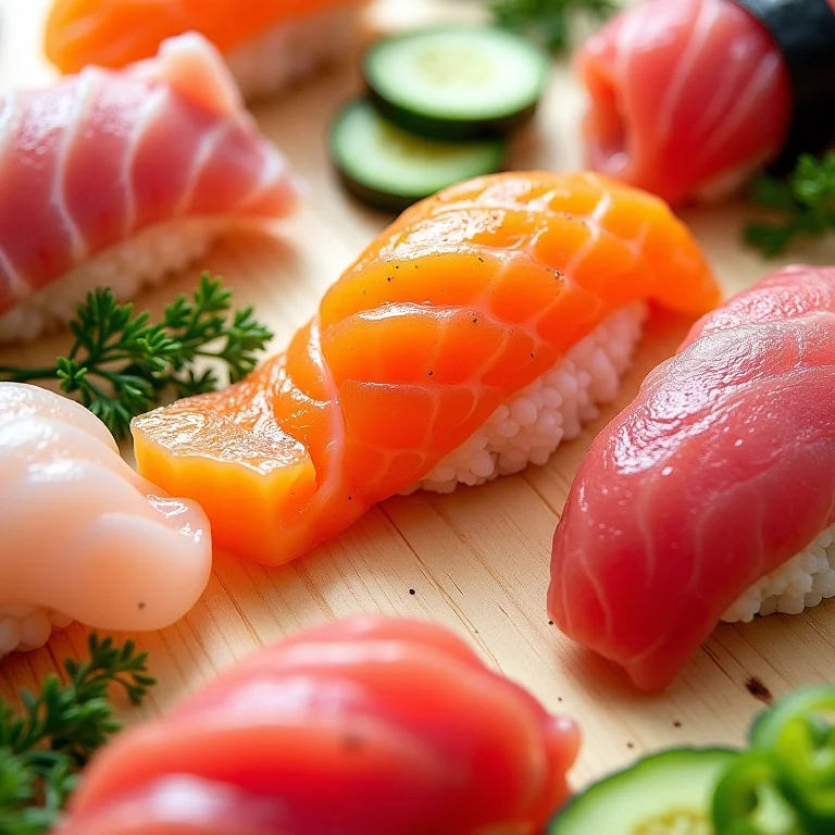 Ingredientes frescos para sushi