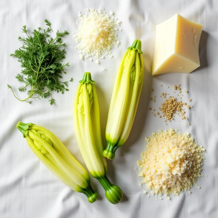 Ingredientes gourmet para abobrinha recheada.