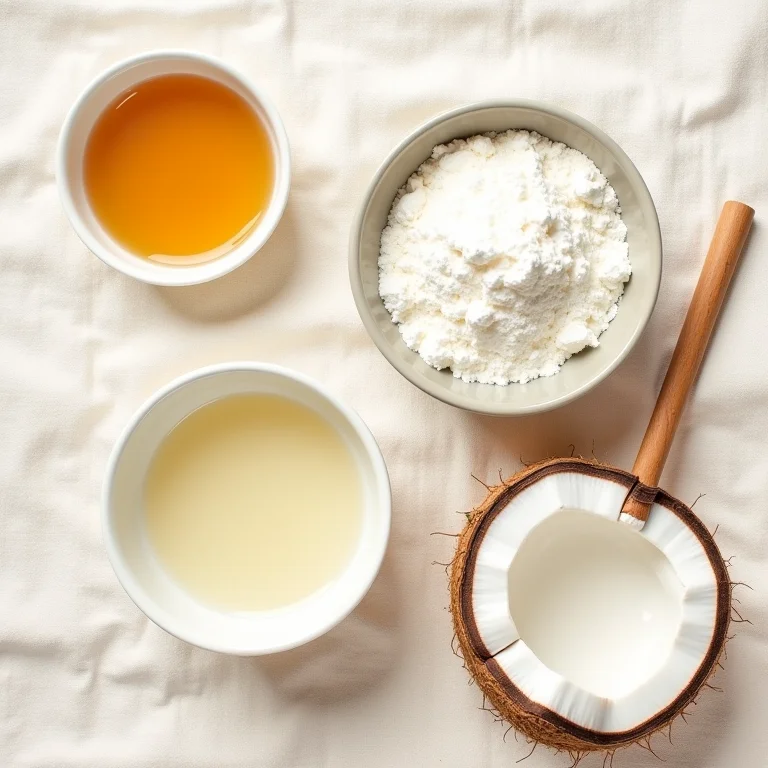 Ingredientes para hidratação caseira com maizena.