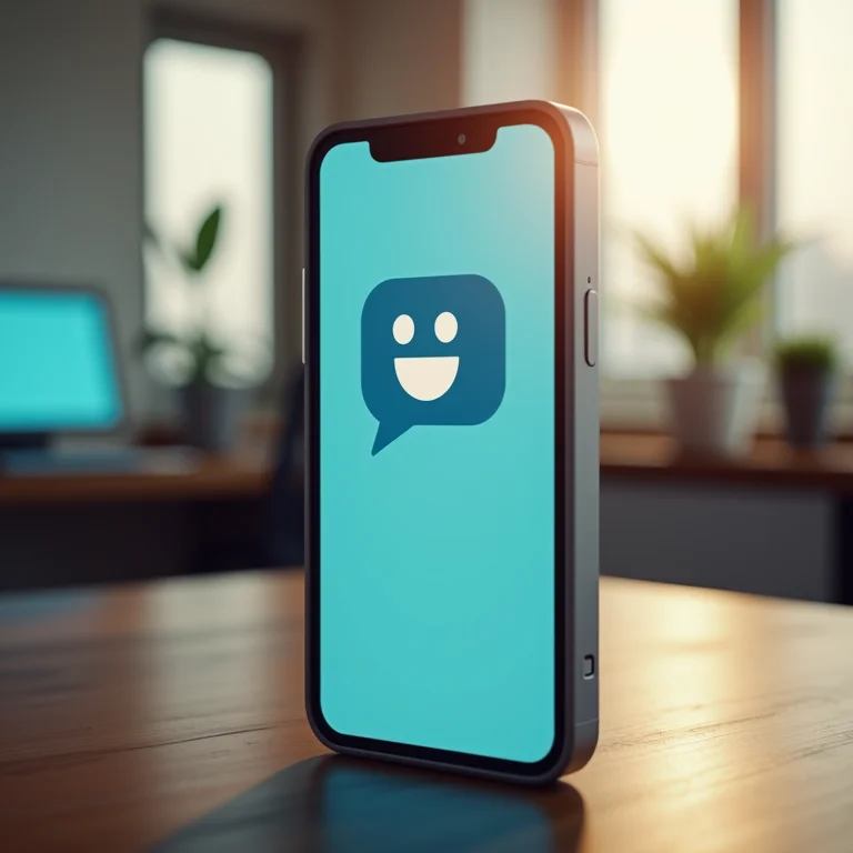 Interface de chatbot em smartphone.