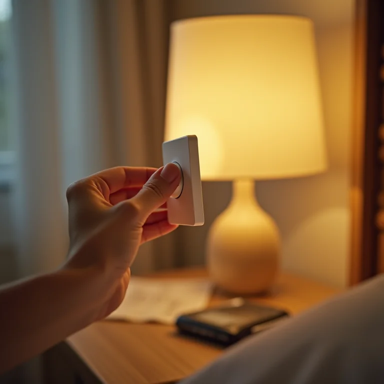 Interruptor dimmer ajustando a luz