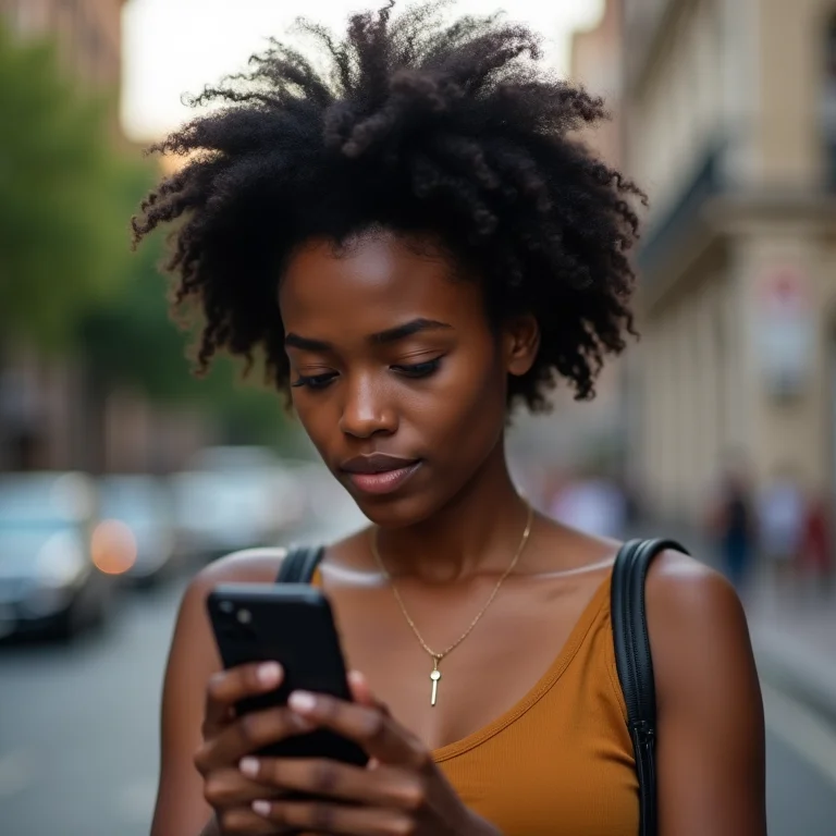 Jovem empreendedora negra preocupada com problemas no MEI