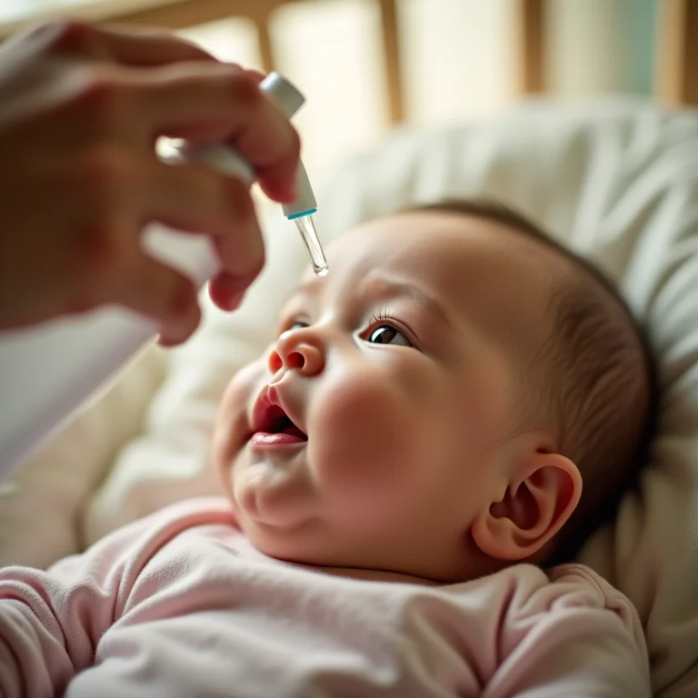 Mãe aplicando água termal na pele do bebê