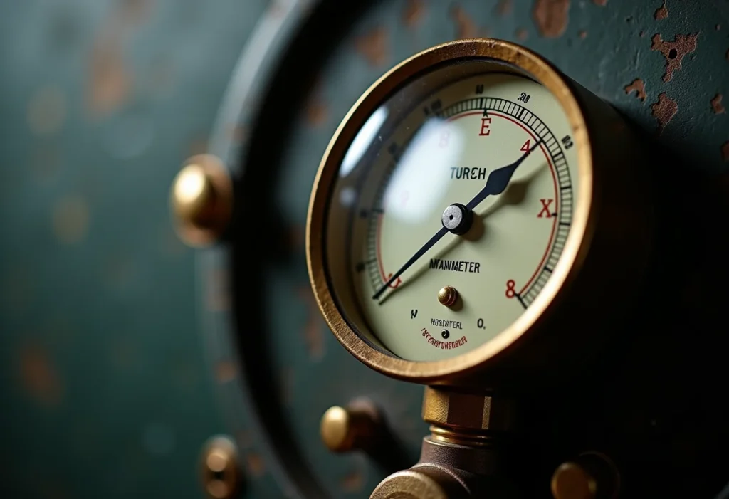 Manômetro de turbo clássico em close-up