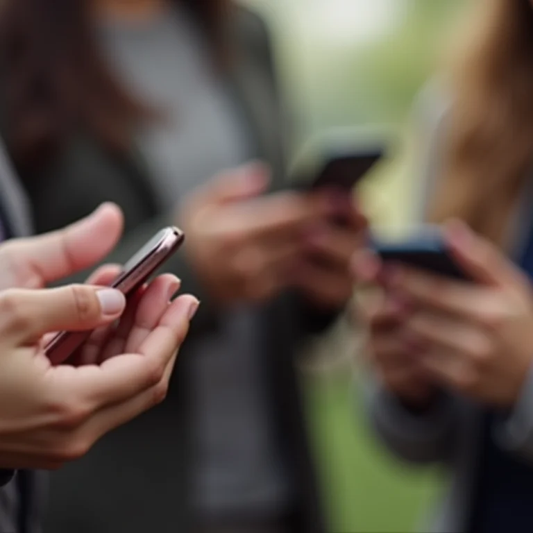Mãos diversas usando smartphones, representando a importância de comunicações seguras.