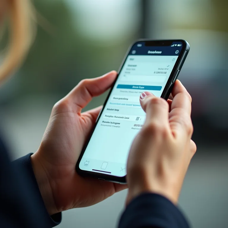 Mãos usando smartphone para acessar portal do governo.