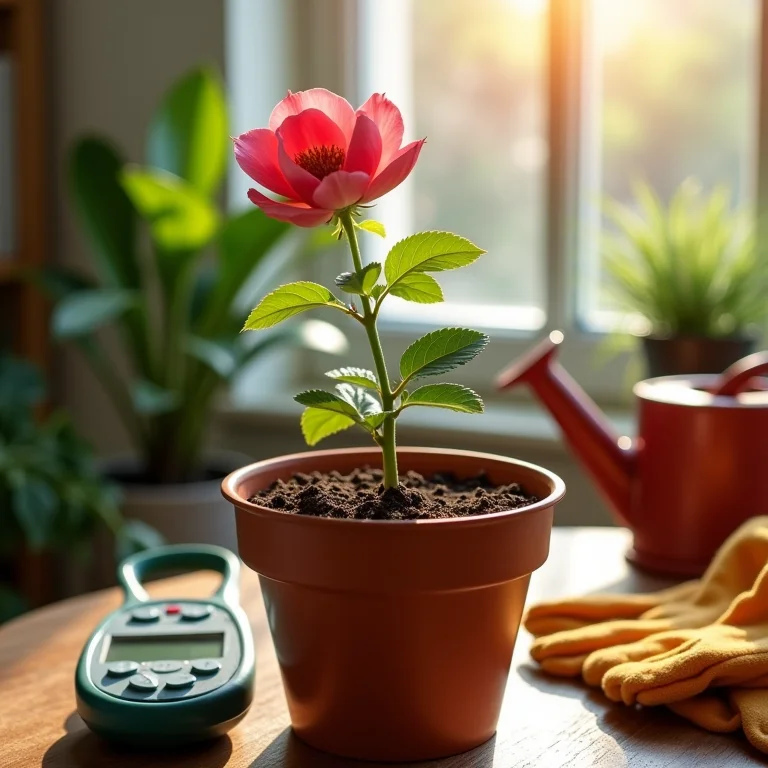 Medição de luz para flor do deserto