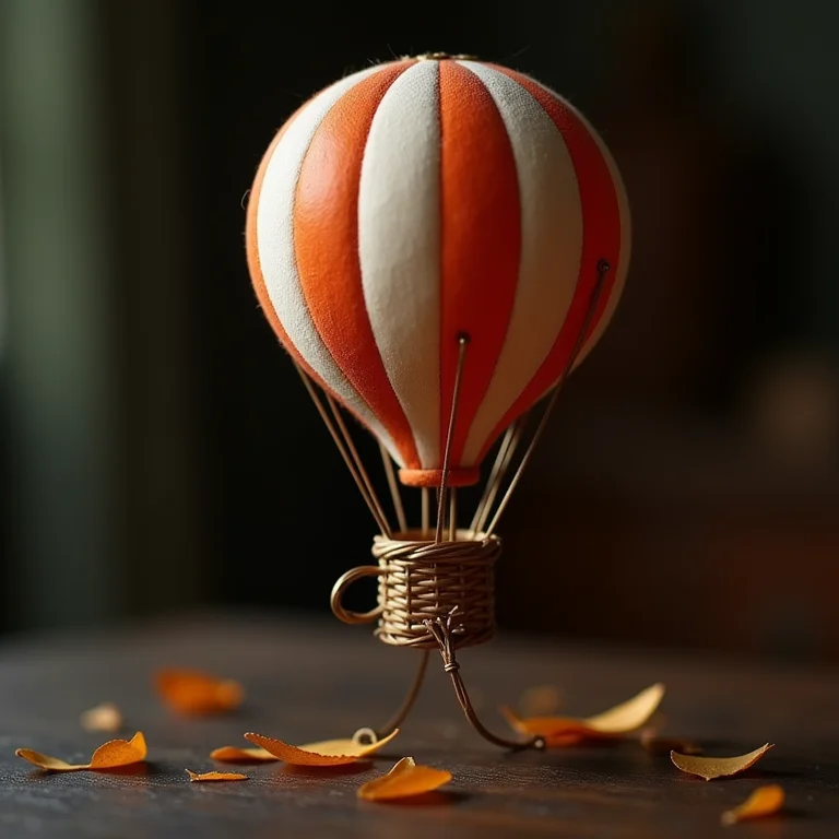 Miniatura de balão com paraquedas