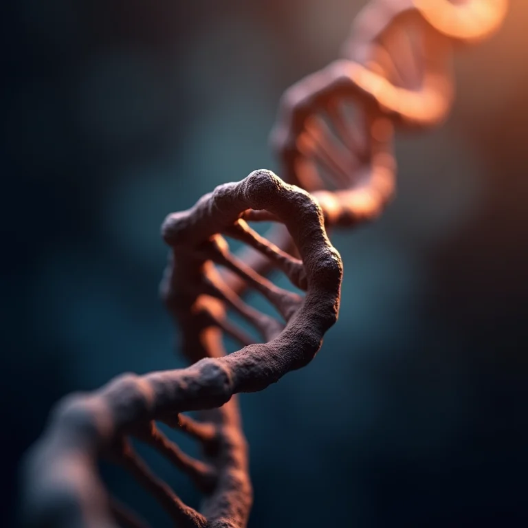 Modelo de DNA ilustrando fatores genéticos